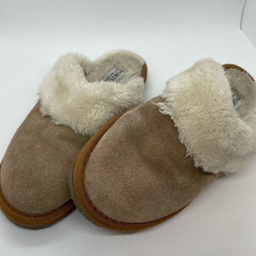 Portland Boot Company Fur Lining Brown Leather Slip On Slippers Size 6